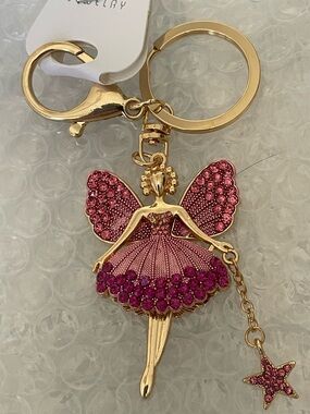 Pink Crystal Fairy Keychain